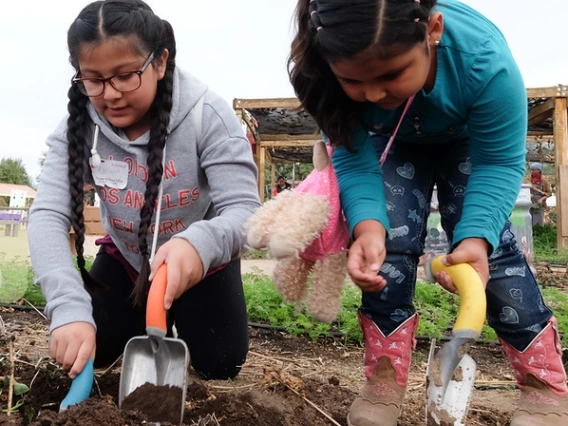 girls digging