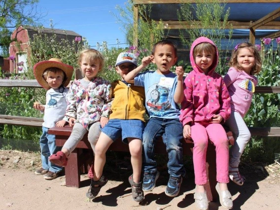Kids in garden