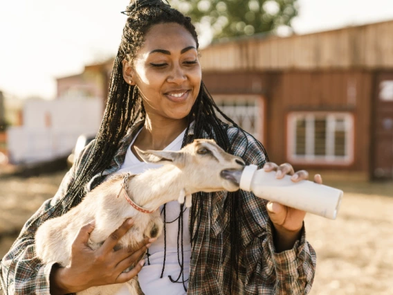 Girl with goat