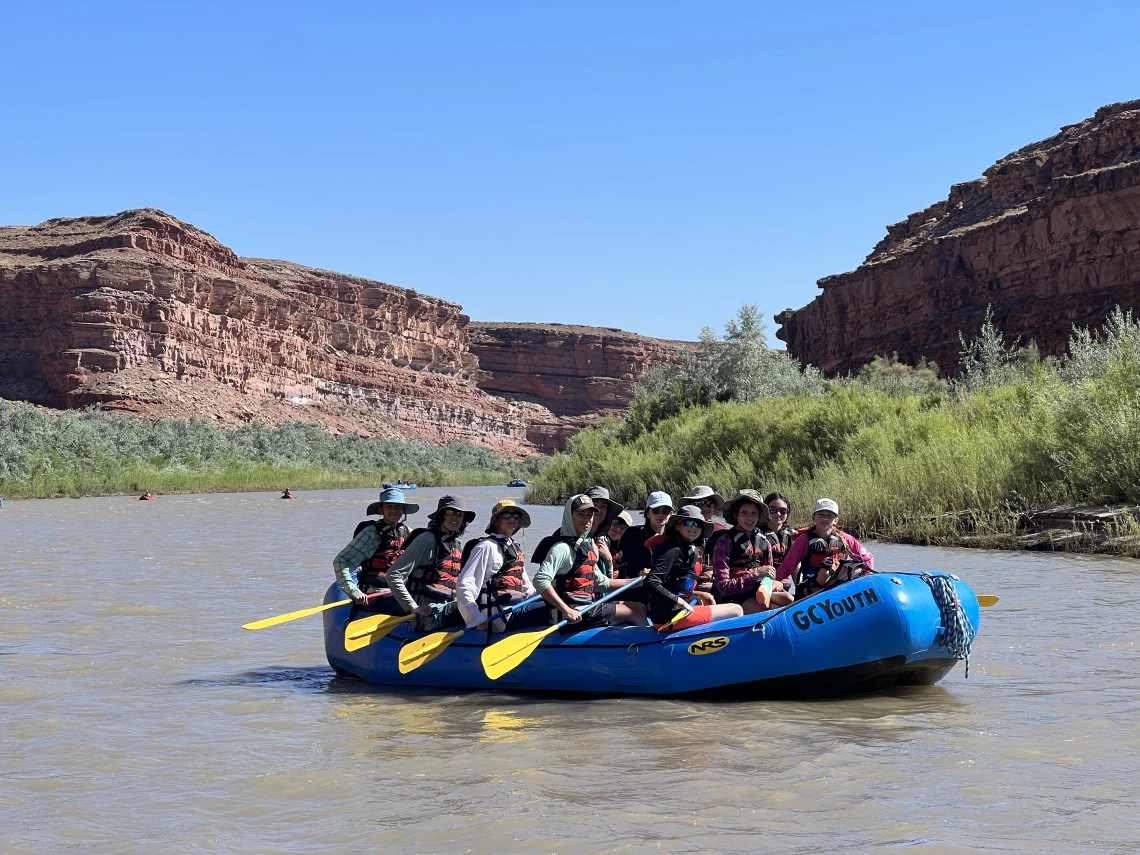 Youth river rafting